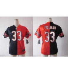 Nike Women Chicago Bears #33 Charles Tillman Orange-blue Jerseys[Elite Split]