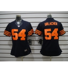 Nike Women Chicago Bears #54 Urlacher blue jerseys(Orange Number)
