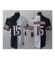 Nike women nfl jerseys chicago bears #15 marshall white-blue[Elite split]