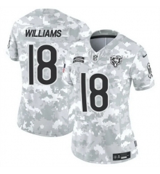 Women Chicago Bears 18 Caleb Williams 2024 F U S E Arctic Camo Salute To Service Limited Stitched Football Jersey