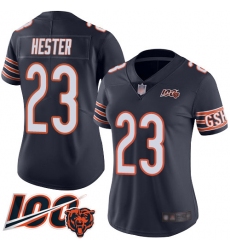 Women Chicago Bears 23 Devin Hester Navy Blue Team Color 100th Season Limited Football Jersey
