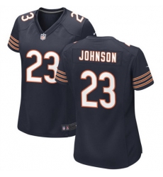 Women Chicago Bears 23 Roschon Johnson Navy Stitched Game Jersey  Run Small