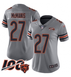 Women Chicago Bears 27 Sherrick McManis Limited Silver Inverted Legend 100th Season Football Jersey