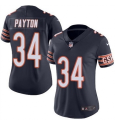 Women Chicago Bears 34 Walter Payton Navy Vapor Untouchable Limited Stitched Jersey
