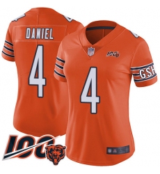 Women Chicago Bears 4 Chase Daniel Orange Alternate 100th Season Limited Football Jersey