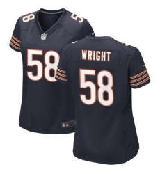 Women Chicago Bears 58 Darnell Wright Navy 2023 Draft Stitched Game Jersey