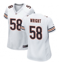 Women Chicago Bears 58 Darnell Wright White 2023 Draft Stitched Game Jersey