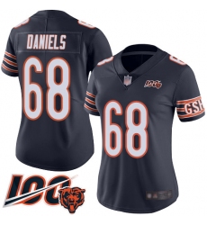 Women Chicago Bears 68 James Daniels Navy Blue Team Color 100th Season Limited Football Jersey