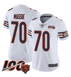 Women Chicago Bears 70 Bobby Massie White Vapor Untouchable Limited Player 100th Season Football Jersey 