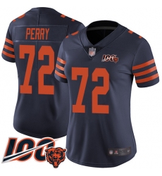 Women Chicago Bears 72 William Perry Limited Navy Blue Rush Vapor Untouchable 100th Season Football Jersey