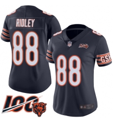 Women Chicago Bears 88 Riley Ridley Navy Blue Team Color 100th Season Limited Football Jersey