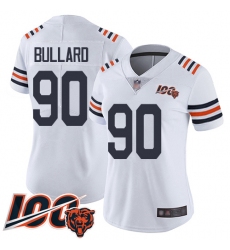 Women Chicago Bears 90 Jonathan Bullard White 100th Season Limited Football Jersey