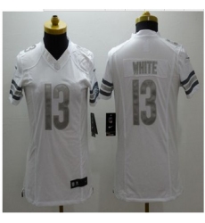 Women New Bears #13 Kevin White White Stitched NFL Limited Platinum Jersey