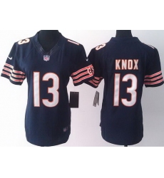 Women Nike Chicago Bears 13 Johnny Knox Blue LIMITED Jerseys