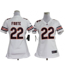 Women Nike Chicago Bears 22# Matt Forte White Jersey