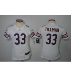 Women Nike Chicago Bears 33# Charles Tillman White Color Women Limited Jerseys