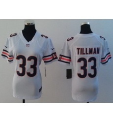 Women Nike Chicago Bears 33 Charles Tillman White NFL Jerseys