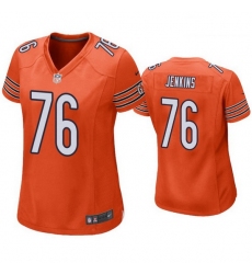 Women Nike Chicago Bears 76 Teven Jenkins  orange Vapor Untouchable Limited Women Jersey
