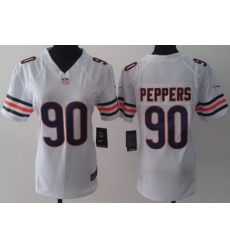 Women Nike Chicago Bears 90 Julius Peppers White LIMITED Jerseys
