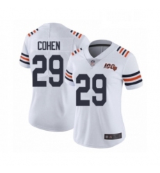 Womens Chicago Bears 29 Tarik Cohen White 100th Season Limited Football Jersey