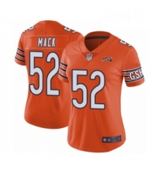 Womens Chicago Bears 52 Khalil Mack Orange Alternate 100th Season Limited Football Jersey