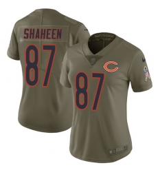 Womens Nike Bears #87 Adam Shaheen Olive  Stitched NFL Limited 2017 Salute to Service Jersey