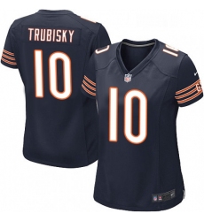 Womens Nike Chicago Bears 10 Mitchell Trubisky Game Navy Blue Team Color NFL Jersey