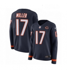Womens Nike Chicago Bears 17 Anthony Miller Limited Navy Blue Therma Long Sleeve NFL Jersey
