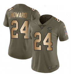 Womens Nike Chicago Bears 24 Jordan Howard Limited OliveGold Salute to Service NFL Jersey