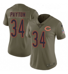 Womens Nike Chicago Bears 34 Walter Payton Limited Olive 2017 Salute to Service NFL Jersey