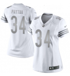 Womens Nike Chicago Bears 34 Walter Payton Limited White Platinum NFL Jersey