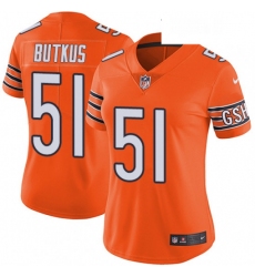 Womens Nike Chicago Bears 51 Dick Butkus Limited Orange Rush Vapor Untouchable NFL Jersey