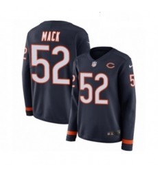 Womens Nike Chicago Bears 52 Khalil Mack Limited Navy Blue Therma Long Sleeve NFL Jersey