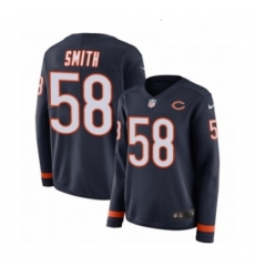 Womens Nike Chicago Bears 58 Roquan Smith Limited Navy Blue Therma Long Sleeve NFL Jersey
