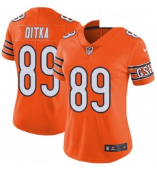Womens Nike Chicago Bears 89 Mike Ditka Limited Orange Rush Vapor Untouchable NFL Jersey