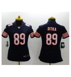 Women's Nike Chicago Bears #89 Mike Ditka Navy Blue Team Color Stitched NFL Limited Jersey