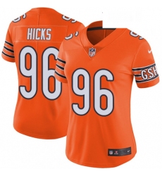 Womens Nike Chicago Bears 96 Akiem Hicks Limited Orange Rush Vapor Untouchable NFL Jersey