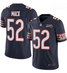 Bears #52 Khalil Mack Navy Blue Team Color Youth Stitched Football 100th Season Vapor Limited Jersey