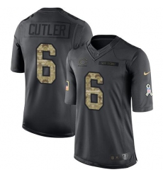 Nike Bears #6 Jay Cutler Black Youth Stitched NFL Limited 2016 Salute to Service Jersey