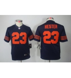 Nike Youth Chicago Bears #23 Devin Hester Blue LIMITED Jerseys(Orange Number)