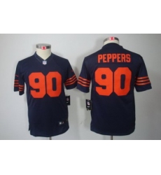 Nike Youth Chicago Bears #90 Julius Peppers Blue Color Limited Jerseys[Orange Number]