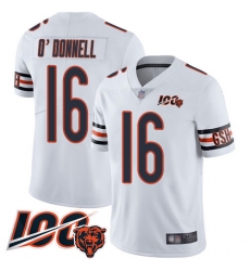 Youth Chicago Bears 16 Pat ODonnell White Vapor Untouchable Limited Player 100th Season Football Jersey