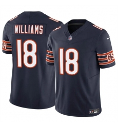 Youth Chicago Bears 18 Caleb Williams Navy 2024 Draft F U S E Vapor Stitched Football Jersey