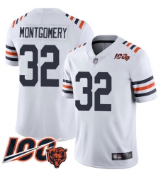 Youth Chicago Bears 32 David Montgomery White 100th Season Limited Football Jersey