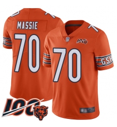 Youth Chicago Bears 70 Bobby Massie Orange Alternate 100th Season Limited Football Jersey