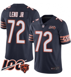 Youth Chicago Bears 72 Charles Leno Navy Blue Team Color 100th Season Limited Football Jersey