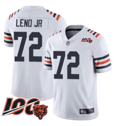 Youth Chicago Bears 72 Charles Leno White 100th Season Limited Football Jersey