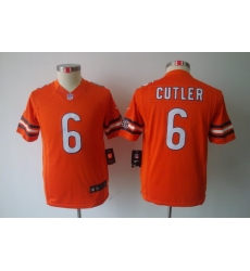 Youth Nike Chicago Bears #6 Cutler Orange Limited Jerseys