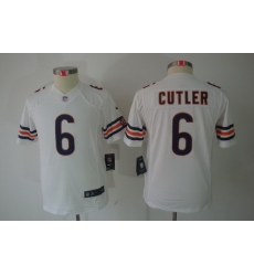 Youth Nike Chicago Bears #6 Cutler White Limited Jerseys