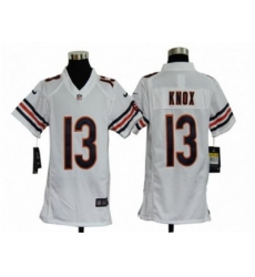 Youth Nike NFL Chicago Bears #13 Johnny Knox White Jerseys